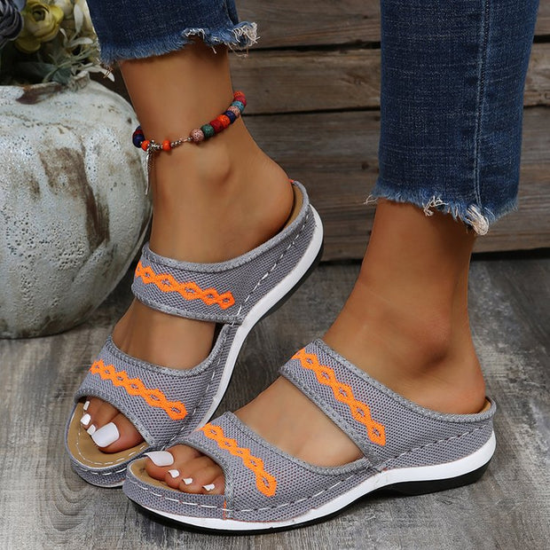 Stylish Wedge Cutout Comfortable Flat Slippers - Libiyi