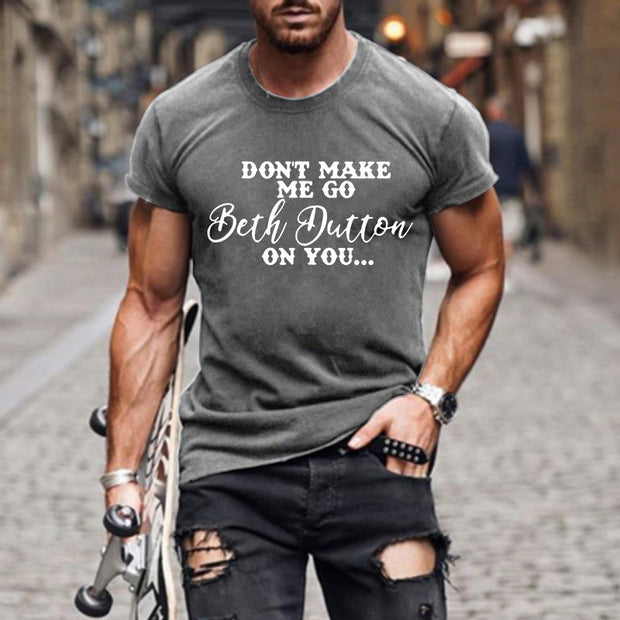 T-shirts à manches courtes imprimés lettres pour hommes