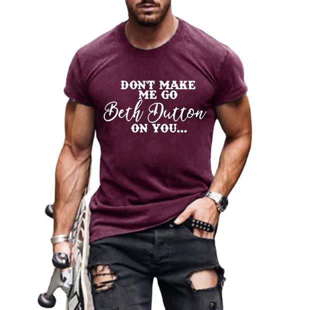 T-shirts à manches courtes imprimés lettres pour hommes