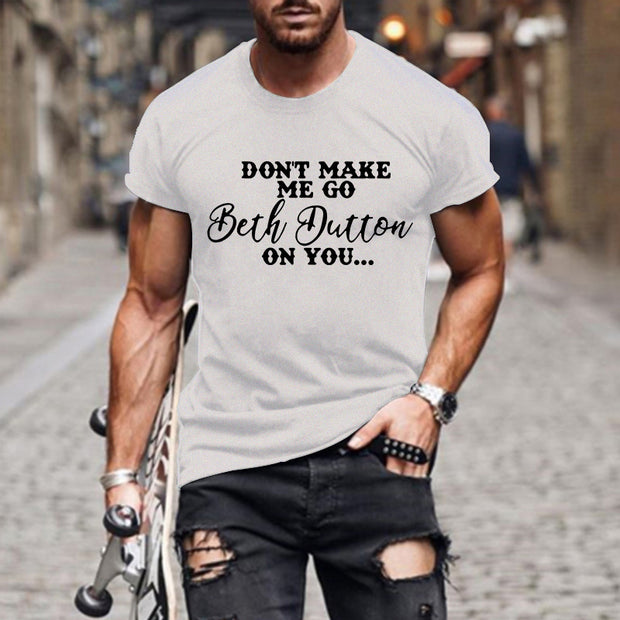 T-shirts à manches courtes imprimés lettres pour hommes