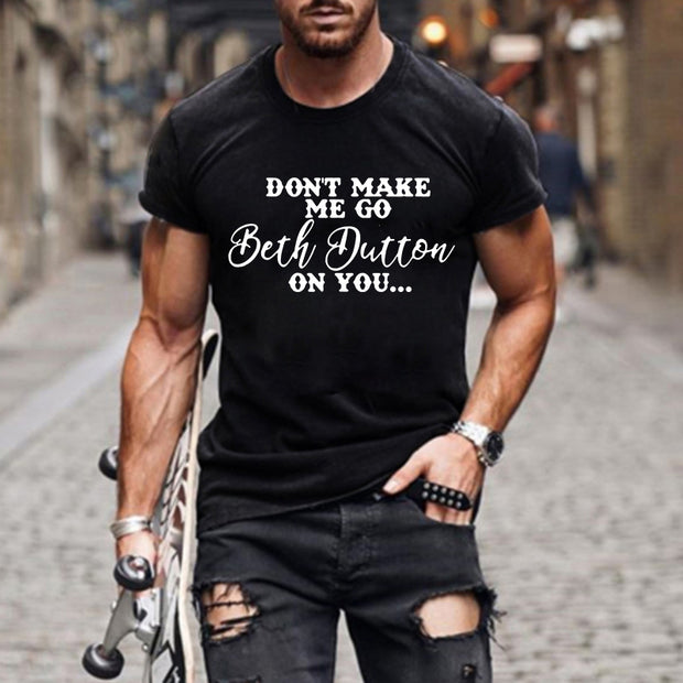 T-shirts à manches courtes imprimés lettres pour hommes