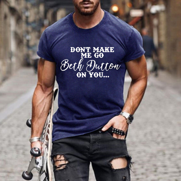 T-shirts à manches courtes imprimés lettres pour hommes