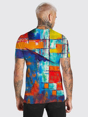 Hauts à manches courtes pour hommes avec imprimés graphiques et graffitis pour les vacances 